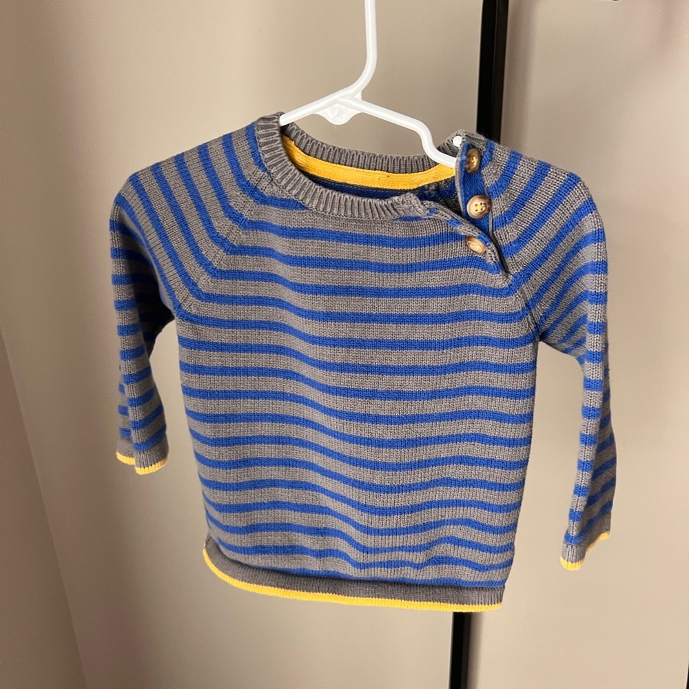 Baby Boden Striped Blue and Gray Kids Sweater size 12-18 months